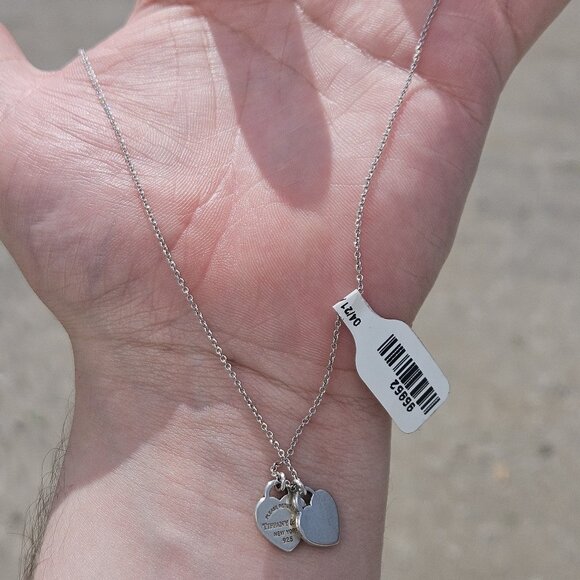 925 Sterling Silver Tiffany Co Return to Tiffany Double Heart